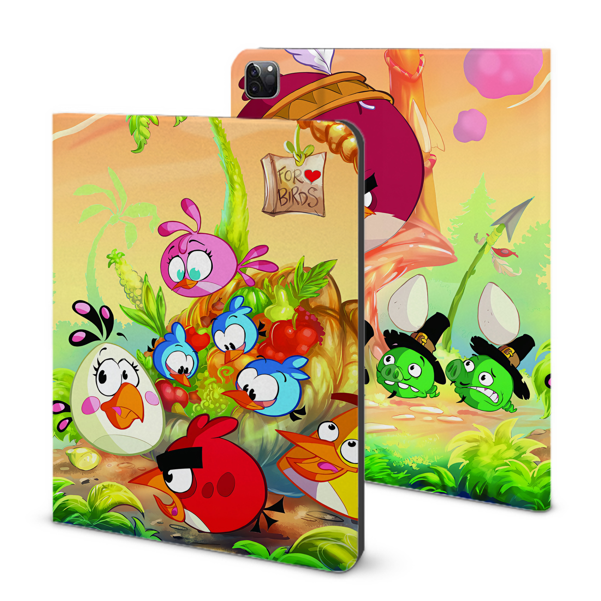 （画像用） Angry Birds アングリーバード IPad ケース ブック型 PUレザー TPU 耐衝撃 軽量 薄型 ペン収納なし 全面保護 IPad 各モデル対応